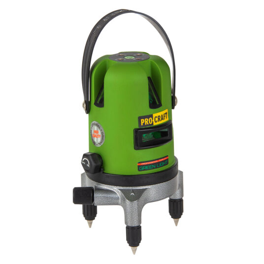 Procraft LE-5D Zelený čiarový laser, krížová samonivelačná rovina