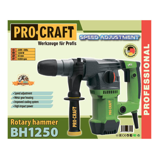 Procraft BH1250 Kombinované vŕtacie a sekacie kladivo SDS Plus
