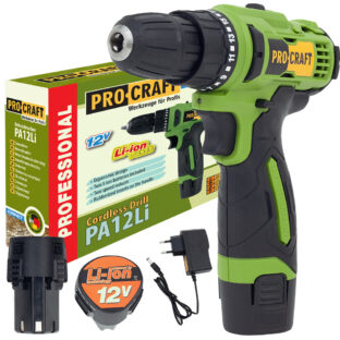 Kompaktný akumulátorový vŕtací skrutkovač Procraft PA12Li