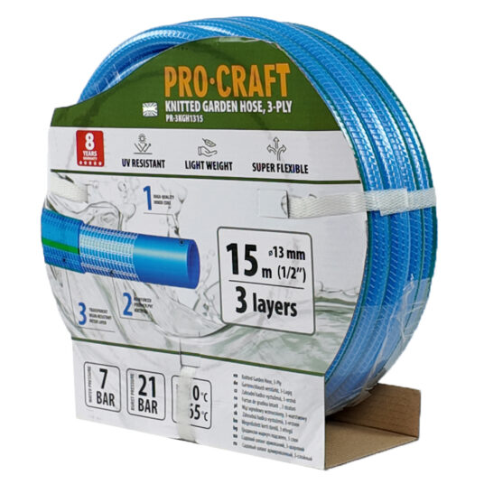 Záhradná hadica Procraft PR-3KGH1315 3-vrstvová, 1/2" 15m