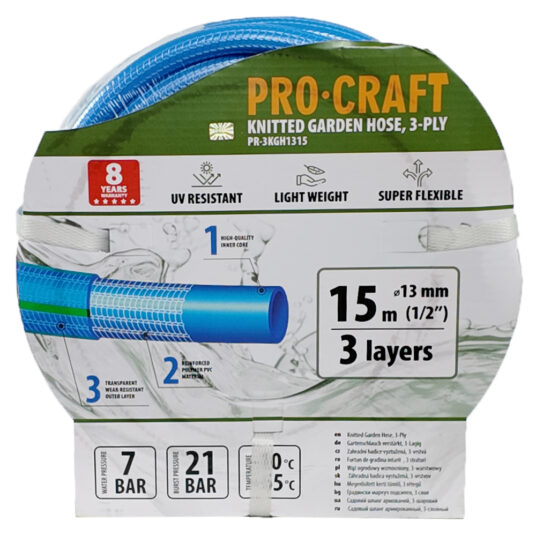 Záhradná hadica Procraft PR-3KGH1315 3-vrstvová, 1/2" 15m