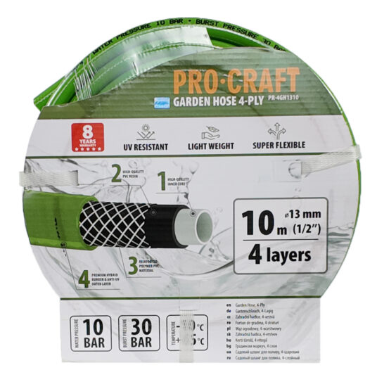 Záhradná hadica Procraft PR-4GH1310 4-vrstvová, 1/2" 10 m