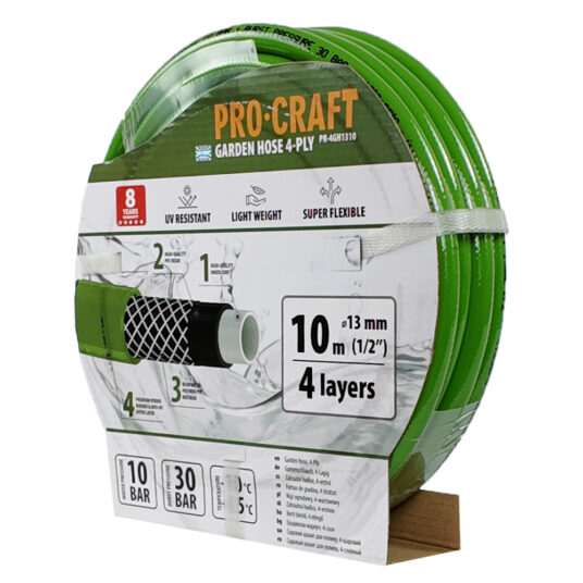 Záhradná hadica Procraft PR-4GH1310 4-vrstvová, 1/2" 10 m