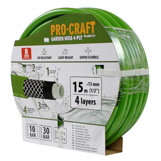 Záhradná hadica Procraft PR-4GH1315 4-vrstvová, 1/2" 15 m