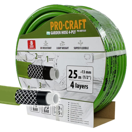 Záhradná hadica Procraft PR-4GH1325 4-vrstvová, 1/2" 25 m