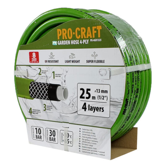 Záhradná hadica Procraft PR-4GH1325 4-vrstvová, 1/2" 25 m