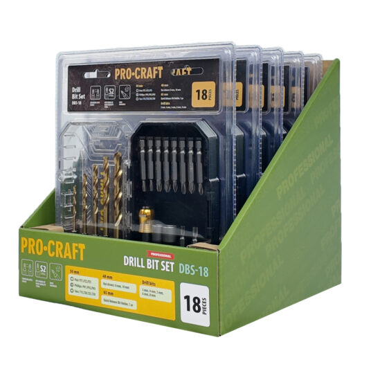18-dielna sada vrtákov a bitov Procraft DBS-18, S2