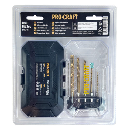 18-dielna sada vrtákov a bitov Procraft DBS-18, S2
