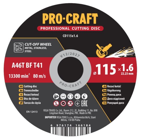 Rezný kotúč Procraft CD115x1,6