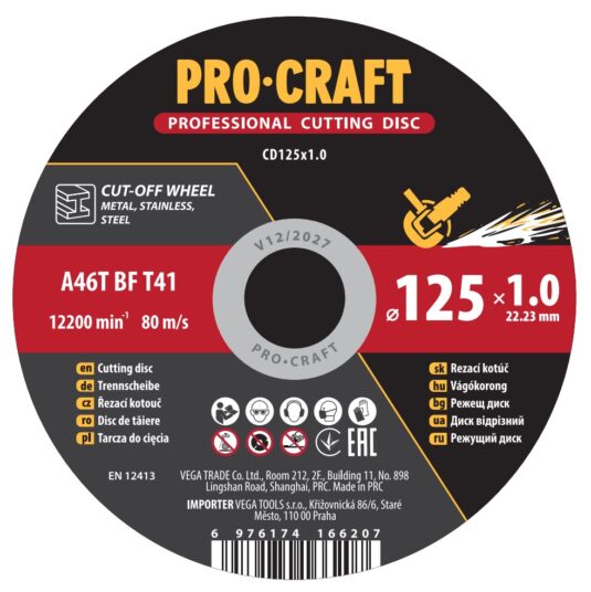 Rezací kotúč Procraft CD125x1,0