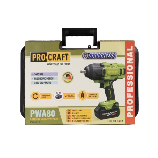 Akumulátorový rázový uťahovák Procraft PWA80 1b