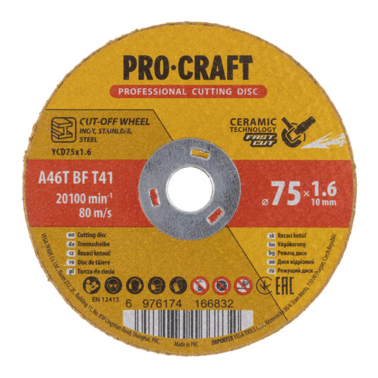 Rezný kotúč Procraft s keramickým zrnom YCD75x1.6