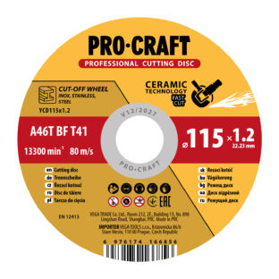 Rezný kotúč Procraft s keramickým zrnom YCD115x1.0