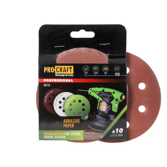 KD125 Brúsny papier (10 ks v balení) – pre brúsky na steny a stropy, 125 mm KD125.40