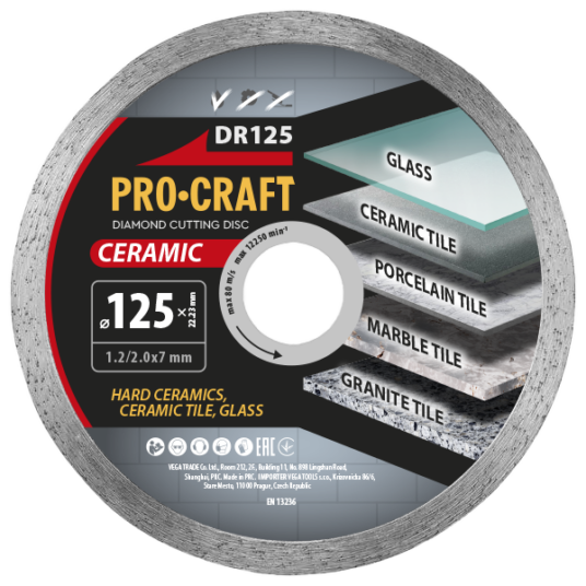 Diamantový rezný kotúč Ceramic Procraft DR125