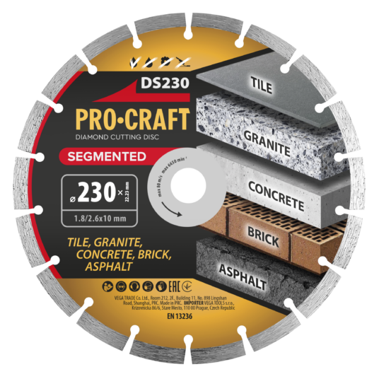 Diamantový rezný kotúč Segmented Procraft DS230