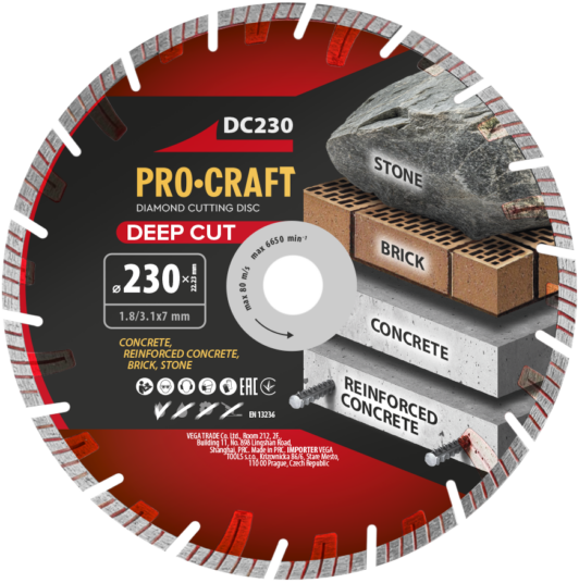 Diamantový rezný kotúč Deep Cut Procraft DC230