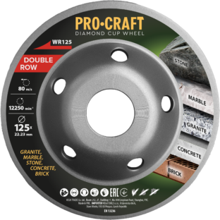 Diamantová brúsna čaša Procraft WR125 Double Row