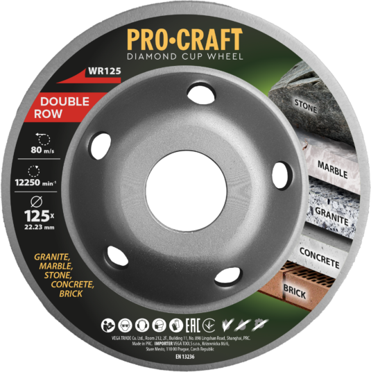 Diamantová brúsna čaša Procraft WR125 Double Row