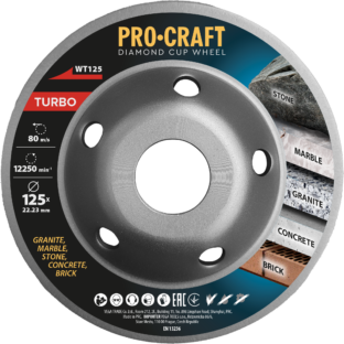 Diamantová brúsna čaša Procraft WT125 Turbo
