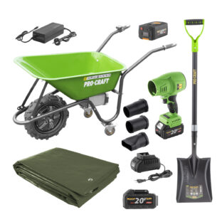 Aku fúrik Procraft PWB150 + aku fukár PB18 + lopata GSS-1150 + plachta GT3×4
