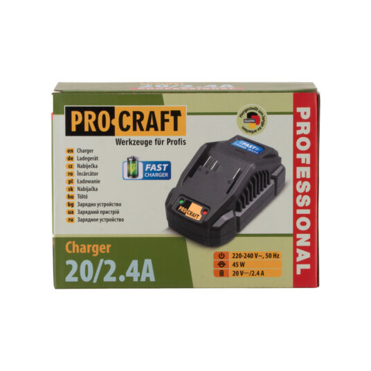 Nabíjačka pre 20 V Li-ion batérie Procraft 20/2.4 A.