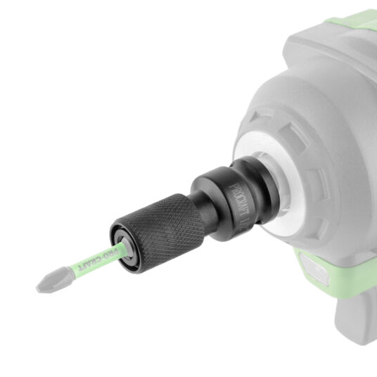Adaptér (redukcia) z 1/2" štvorhranu na bity 1/4" pre rázové uťahováky. | Adapter 1/2" for impact wrench