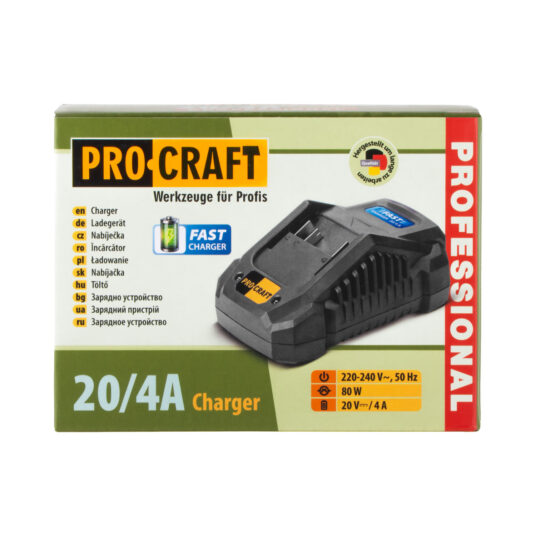 Nabíjačka pre 20V Li-ion batérie Procraft 20/4A Fast Charge
