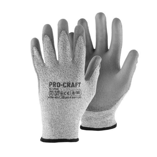 Pracovné rukavice polyuretánové odolné proti prerezaniu, L Procraft GL-CPU9