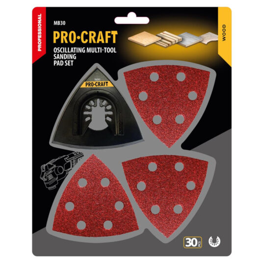 Sada nadstavcov a brúsnych výsekov pre multifunkčnú oscilačnú brúsku Procraft MB30