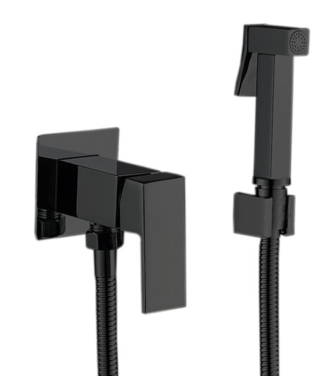Bidetová batéria s bidetovou sprškou MIXXUS PREMIUM KUBUS 002 (INNER) BLACK, čierna | KUBUS 002 (INNER) BLACK