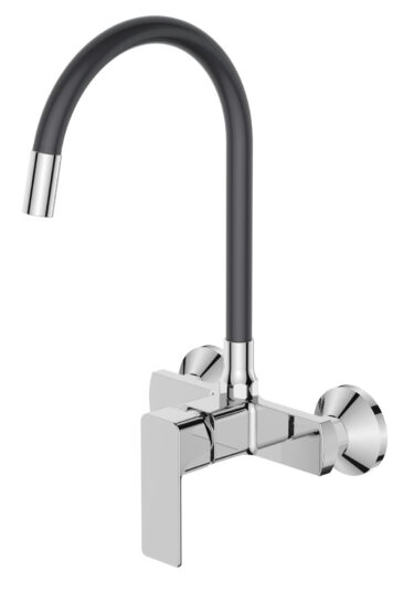 Drezová batéria s nástenná flexibilným výtokom MIXXUS PREMIUM KUBUS 005 REFL.GRAY, sivá | KUBUS 005 REFL.GRAY