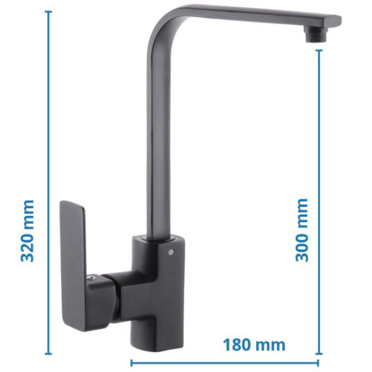 Drezová batéria MIXXUS PREMIUM KUBUS 017 BLACK, čierna | KUBUS 017 BLACK