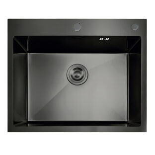 Nerezový drez MIXXUS MH5843 DECOR GRAPHITE so sifónom, grafitový | MH5843 DECOR GRAPHITE